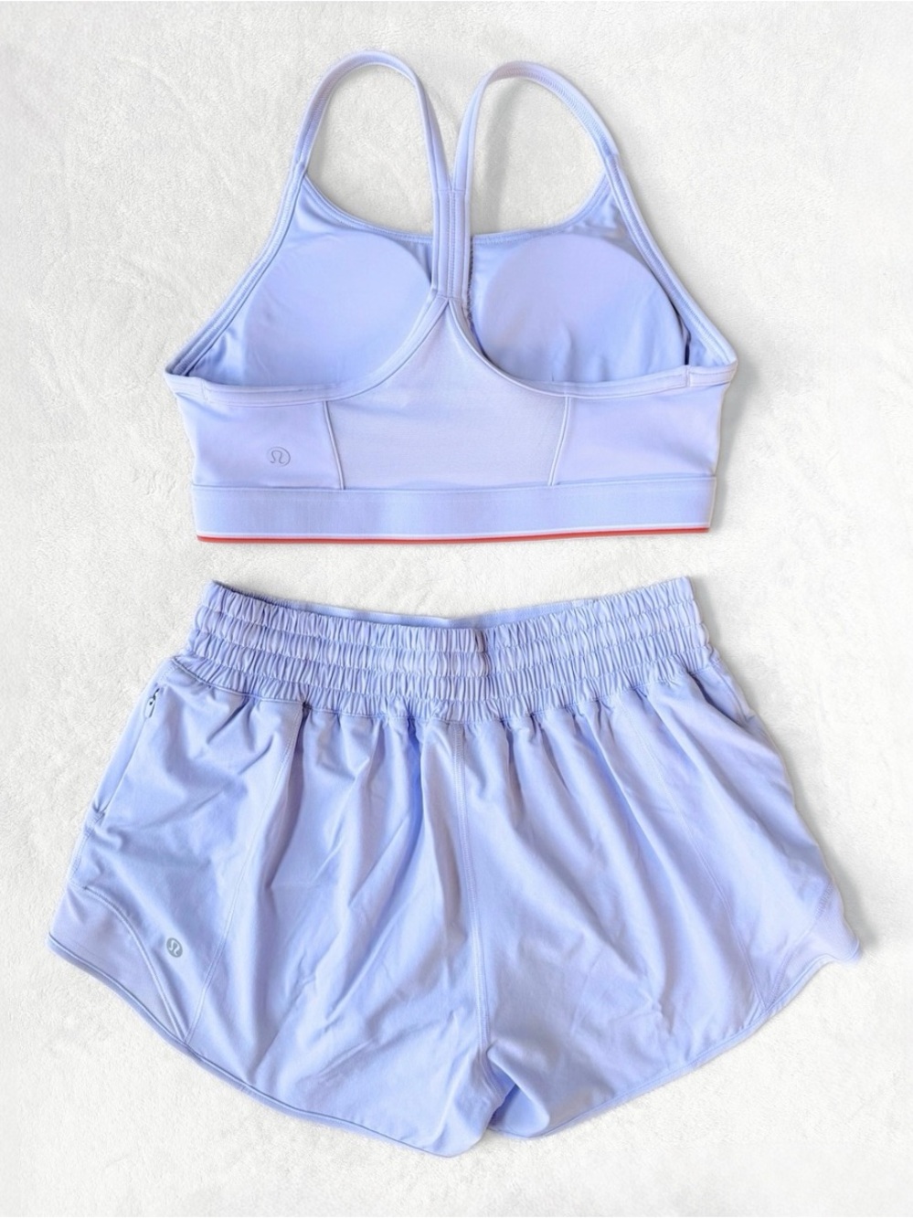 NWT Lululemon Flow Y Bra + Hotty Hot Shorts Set – Serene Blue – Size 6 - Picture 2 of 16
